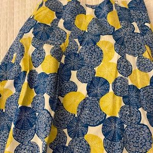 Boden midi skirt with yellow and blue pattern